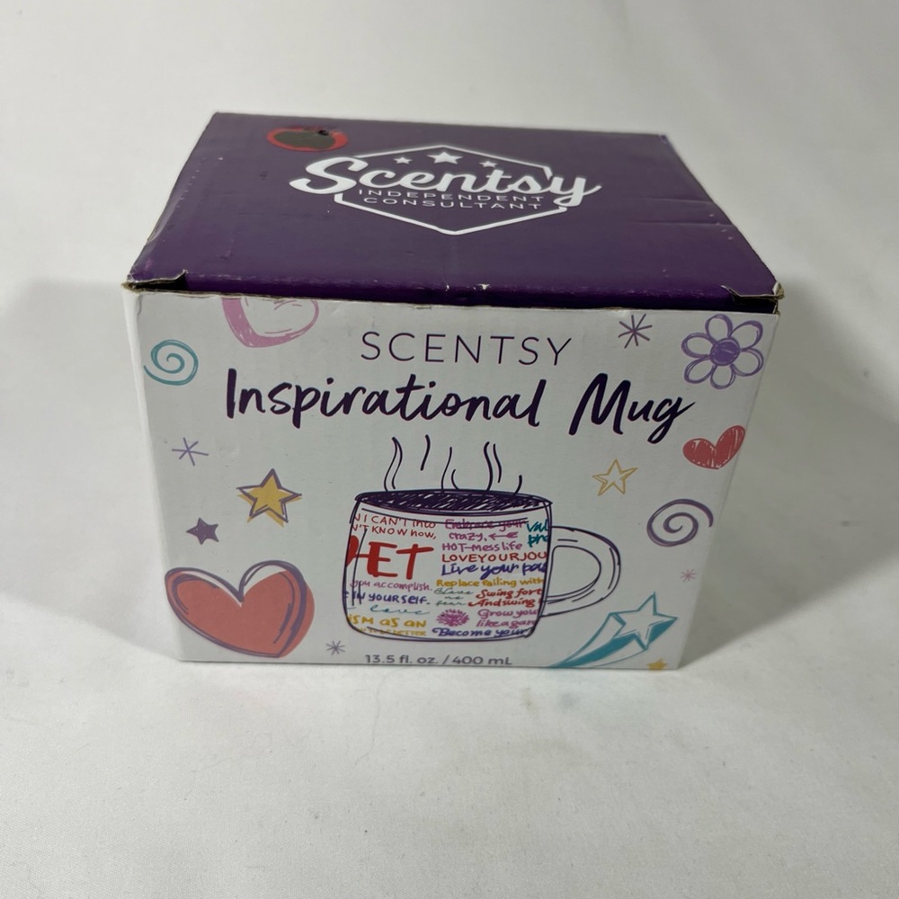 Scentsy‎ Motivational Quote CUP with Purple and Red Accents NEW IN BOX